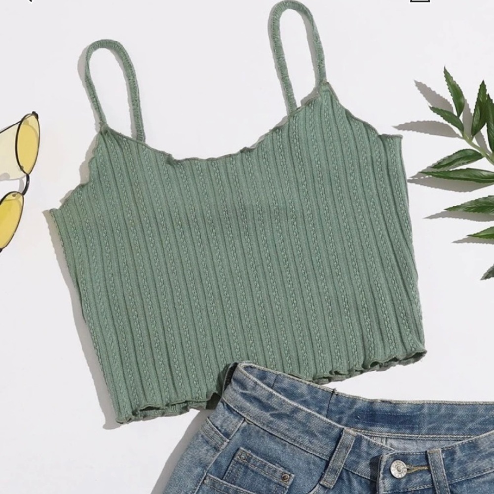 Green crop top